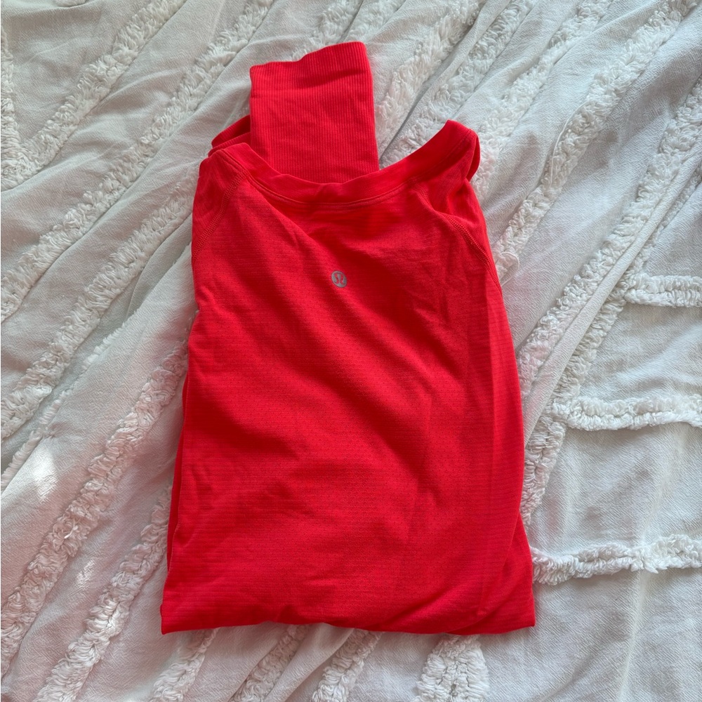 Orange Lululemon Swiftly Tech Top